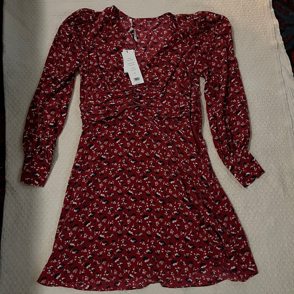 Veronica Beard Red Multi Long Sleeve Dress - Picture 2 of 4